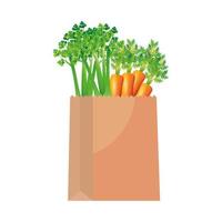 Vegetables inside bag vector design