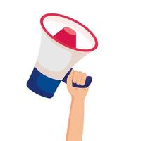 Isolated hand holding megaphone vector design
