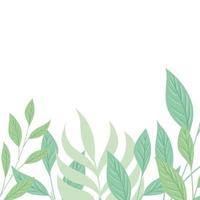 decoration of tropical branches and leaves pastel color on white background vector