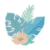 flowers color pastel with branch and leaves, nature concept vector