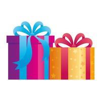 gift boxes present on white background vector