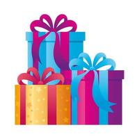 gift boxes present on white background vector