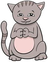 cute cat or kitten cartoon animal character vector