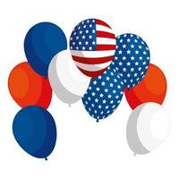 Isolated usa balloons vector design