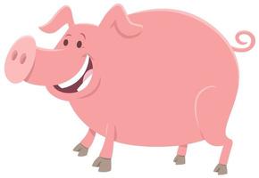 pig farm animal character cartoon illustration vector