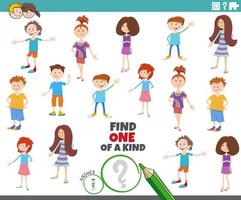 one of a kind task with children characters vector