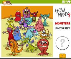 cuántos monstruos de dibujos animados juego educativo para niños
