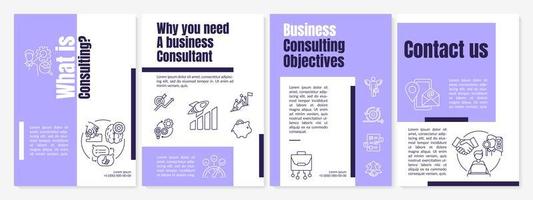 Business consulting tasks brochure template vector