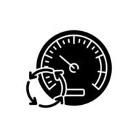 Pressure gauge black glyph icon vector