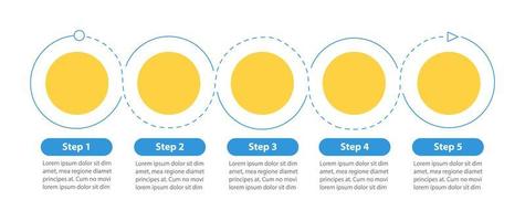 Round flowchart vector infographic template