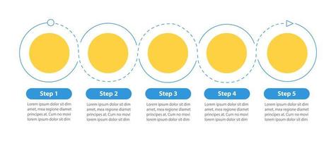 Round flowchart vector infographic template