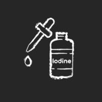 Iodine chalk white icon on black background vector