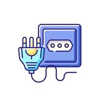 Power outlet RGB color icon vector