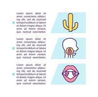 Sore throat symptoms concept icon with text vector