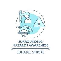 Surrounding hazards awareness concept icon vector