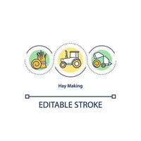 Hay making concept icon vector