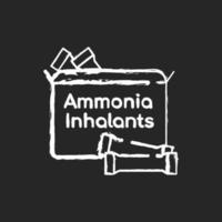 Ammonia inhalants chalk white icon on black background vector