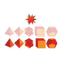 Set of polygonal shapes vector