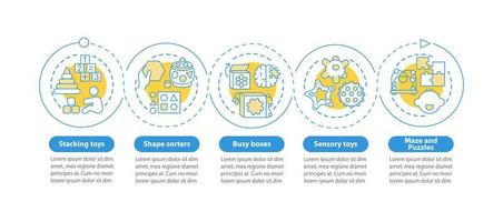 juguetes para el desarrollo infantil temprano plantilla de infografía vectorial vector