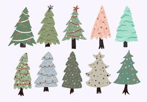 Christmas cute cartoon elements indoor decor set sticker design vector