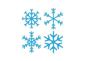 Ilustración aislada de vector de plantilla de diseño de icono de copo de nieve