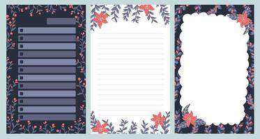 Christmas notepad note journal postcards pattern cute sticker design vector