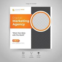 Digital marketing social media post template vector