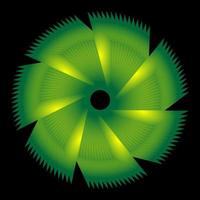 Green spirograph circle ornament vector