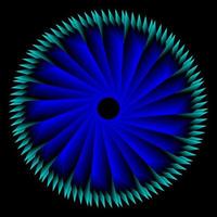 Blue spirograph circle ornament vector