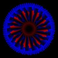 Fractal abstract circle in blue red color vector