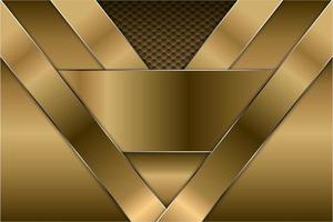 Gold metallic background with hexagon pattern vector