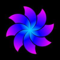 Abstract star blends with blue gradient design vector