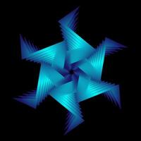 Symmetrical blue abstract star vector