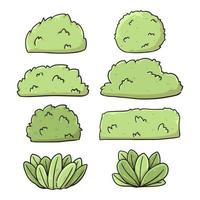 cartoon different kind of bushes and grass cute cartoon illustration vector