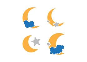 Moon icon design set vector