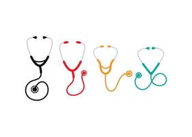 Stethoscope icon design set vector