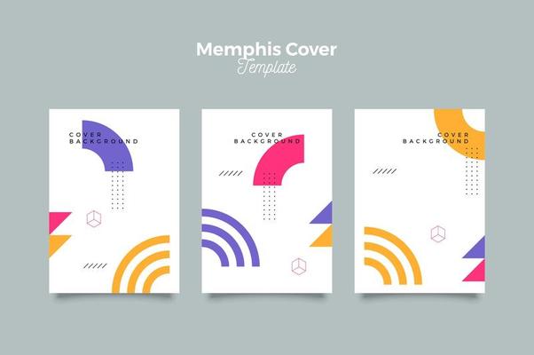 Memphis Futuristic Cover Design Template