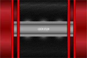 Red metallic technology background vector