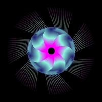 Spirograph abstract circle in blue pink color vector