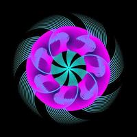 Spirograph abstract circle in pink blue color vector