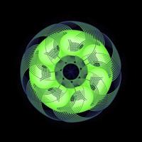 Spirograph abstract circle green white color vector