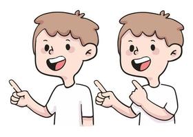 click here pointing cute people illustration vector