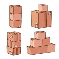 carton boxes cartoon illustration design vector