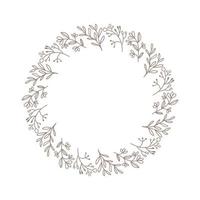 Round autumn calligraphic vector wedding frame wreath with place for text. Isolated flourish vintage element for design. Perfect for holidays, Thanksgiving Day, Valentines Day, greeting card