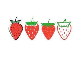 Strawberry icon design set vector