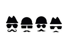 Spy with mustache icon design template vector isolated