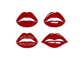 conjunto de diseño de icono de labios vector