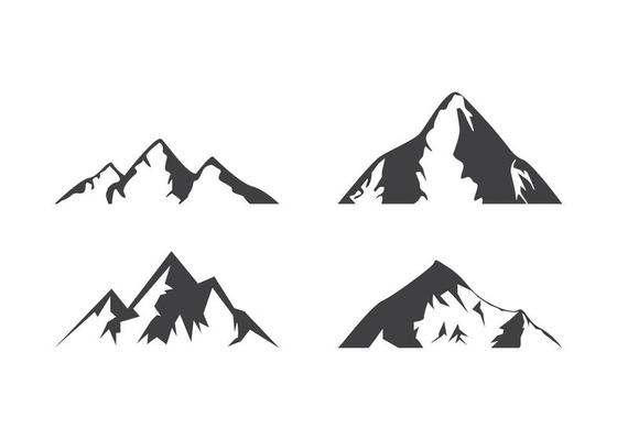 Mountain icon design template vector isolated illustration