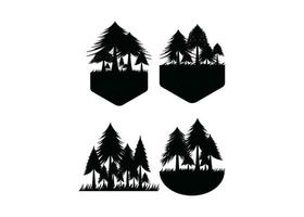 Pine forest icon design template vector isolated