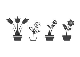 Flower pot icon design template vector isolated illustration